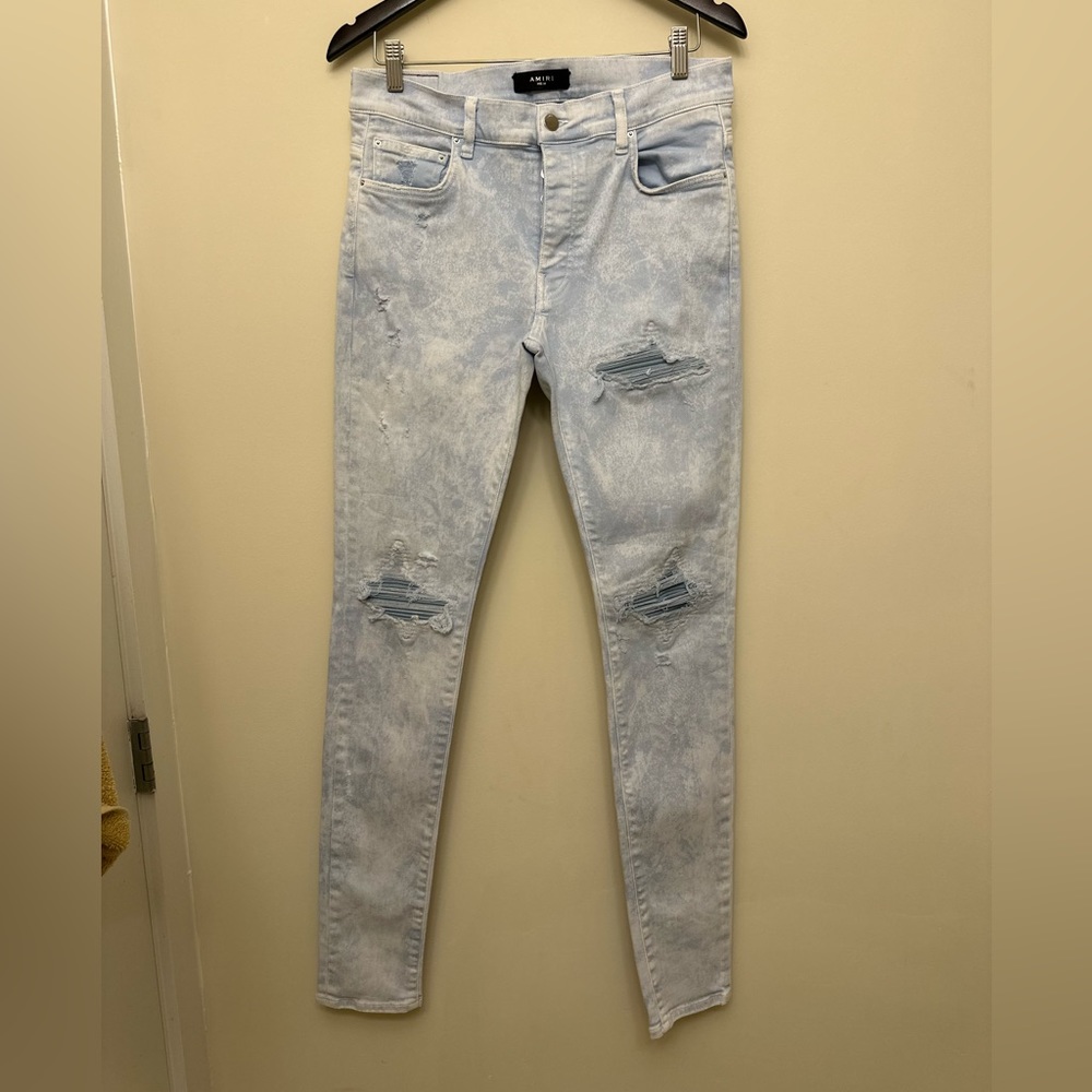 Amiri Light Blue Washed Skinny Jeans